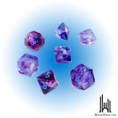 Nebula Mini-Polyhedral 7-Die Set Nocturnal/Blue Luminary